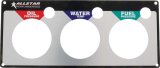 Allstar Performance Gauge Panels ALL80127 Panels, Three Type, Designed for Oil Pressure, Water Temperature, and Fuel Pressure Gauges, Aluminum, Black/Silver, 10.50 in. Length, Each thumbnail 1