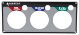 Allstar Performance Gauge Panels ALL80127 Panels, Three Type, Designed for Oil Pressure, Water Temperature, and Fuel Pressure Gauges, Aluminum, Black/Silver, 10.50 in. Length, Each thumbnail 2