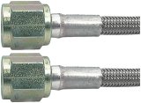 Allstar Performance Braided Steel Lines ALL46310-24 Brake Lines, Stainless Steel, -4 AN, Straight, Female Threads, 24.00 in. Length, Each thumbnail 1