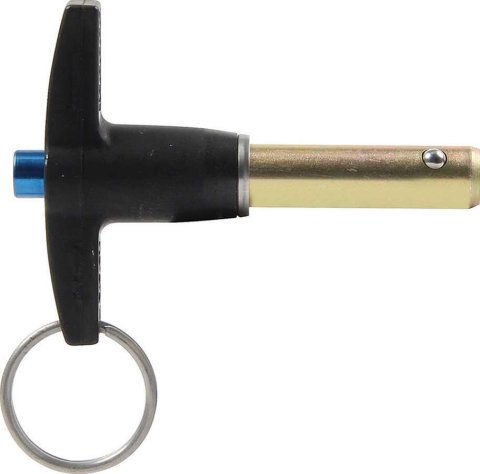 Allstar Performance Quick-Release Pins ALL60310 Pin, Quick-Release, 18,400 lbs. Double Shear Load, 4130 Steel, Gold Iridited, 3/8 in. Diameter, 1 in. Length, Each