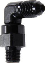 Allstar Performance AN to NPT Adapter Fittings ALL50109 and Adapters, To Fittings, 90 degree, Aluminum, Black, -4 Male AN, 1/8 in. Male NPT, Each thumbnail 1