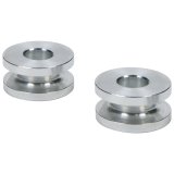 Allstar Performance Hourglass Spacers ALL18822 Spacers, Spacers, Aluminum, Natural, 3/8 in. I.D. X 1 in. O.D. X 1/2 in., Pair thumbnail 2