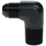 Allstar Performance AN to NPT Adapter Fittings ALL49570 Fitting, Adapter, NPT, 90 Degree, Aluminum, Black Anodized, -6 AN, Male 3/8 in. NPT, Each thumbnail 1