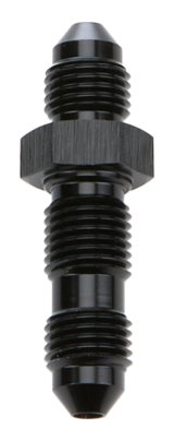 Allstar Performance Bulkhead Fittings ALL49610 Fitting, Bulkhead, Aluminum, Black Anodized, Straight, -3 AN, Male Threads, Each thumbnail 2