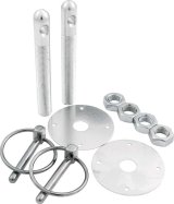Allstar Performance Hood Pin Kits ALL18500 Pins, Torsion Pin-Style, 4.000 in. Long, 1/2 in. Diameter, Aluminum, Silver Anodized, Kit thumbnail 1