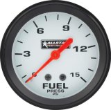 Allstar Performance Gauges ALL80098 Gauge, Allstar, Fuel Pressure, 0-15 psi, 2 5/8 in. Diameter, Analog, Full Sweep, Illuminated, Mechanical, White Face, Black Bezel, Each thumbnail 1