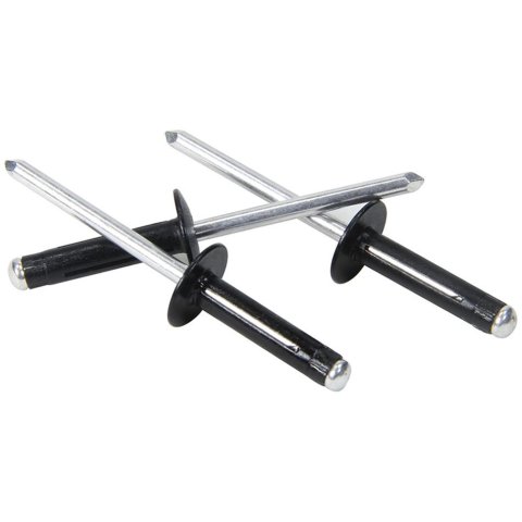 Allstar Performance Tri-Fold Rivets ALL18187 Rivets, Blind Rivets, 3/16 in. Rivet, 1/2 in. Head, Aluminum, Black, Set of 250