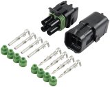 Allstar Performance Weatherpack Connectors ALL76269 Weather Pack Connector, Square, 4-Pin, Black, Male/Female, Each thumbnail 1