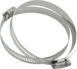 Allstar Performance Stainless Steel Hose Clamps ALL18342 Clamps, Steel, 4.500 in. Outside Diameter, Pair thumbnail 1