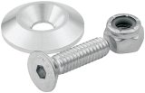 Allstar Performance Countersunk Bolt Kits ALL18634 Bolts, Countersunk, Body Mount Type, Allen/Hex, Steel, Natural, 1/4-20 in. Thread, Set of 10 thumbnail 1