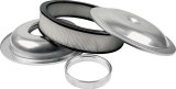 Allstar Performance Aluminum Air Cleaners ALL25910 Cleaner, Round, Dropped Base, Aluminum, Natural, 14 in. Diameter, 3 in. Filter, Each thumbnail 1