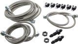 Allstar Performance Brake Hoses, Sets ALL42061 Kits include braided lines to reach from the front calipers to inside the foot box. Braided lines are #3 size thumbnail 1