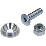 Allstar Performance Body Fasteners ALL18628 Countersunk Bolt Kit 1/4 in x 1 in, Clear thumbnail 1