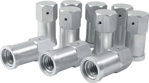 Allstar Performance Aluminum Quick-Change Cover Nuts ALL72060 Nuts, Hex, Aluminum, Natural Finish, for 3/8-16 in. Thread Size, Predrilled, Set of 10