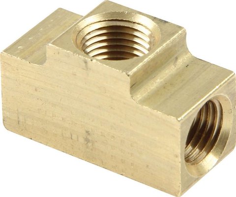 Allstar Performance Brake Fittings ALL50137 Tee, Brass, Fits 3/16 in. Line. Thread, Female Inverted Flare, 1/8 NPT Gauge Port, Each thumbnail 2