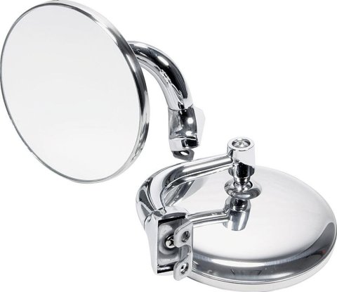 Allstar Performance Peep Mirrors ALL76401 Side View Mirrors, Peep, Round, Flat, Manual, 4 in. Diameter, Polished Stainless Housing, Pair