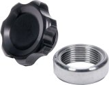 Allstar Performance Fill Plug Kits ALL36167 Cap Kits, 1-1/2 in.-12 Thread, Weld-on, Steel Bung, Aluminum Cap, Black Anodized, 1 1/2-12 in. Thread Size, Kit thumbnail 2