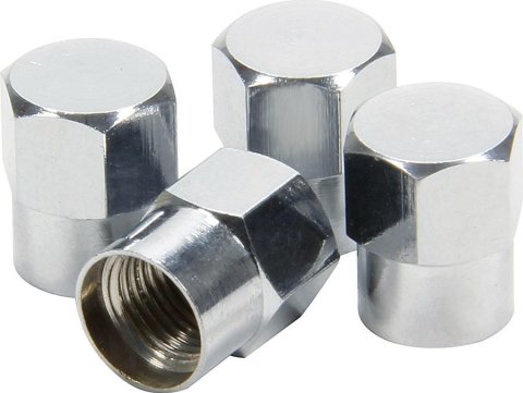 Allstar Performance Valve Stem Caps ALL44053 Caps, Chrome, Hex Head, Set of 4