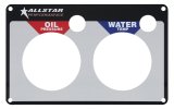 Allstar Performance Gauge Panels ALL80125 Panels, Two Type, Designed for Oil Pressure and Water Temperature Gauges, Aluminum, Black/Silver, 4.500 in. Height, 7.250 in. Length, Each thumbnail 2
