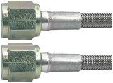 Allstar Performance Braided Steel Lines ALL46310-18 Brake Lines, Stainless Steel, -4 AN, Straight, Female Threads, 18.00 in. Length, Each thumbnail 1