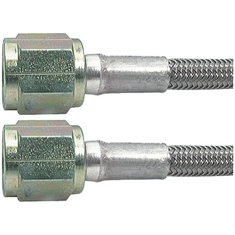 Allstar Performance Braided Steel Lines ALL46310-9 Brake Lines, Stainless Steel, -4 AN, Straight, Female Threads, 9.00 in. Length, Each