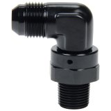 Allstar Performance AN to NPT Adapter Fittings ALL49596 Fitting, Adapter, NPT, 90 Degree, Aluminum, Black Anodized, -10 AN, Male 3/8 in. NPT, Each thumbnail 1