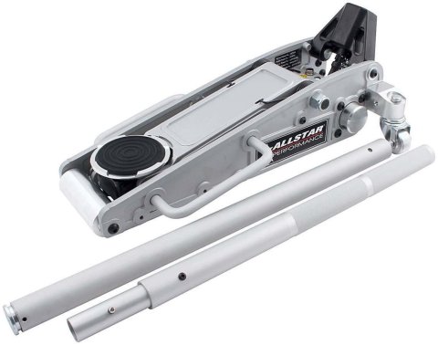 Allstar Performance Aluminum Pit Jacks ALL10425 Floor Jack, Aluminum, Silver, 3,000 lbs. Capacity, 17 1/2 in. Maximum Height, 6-Pump, Each