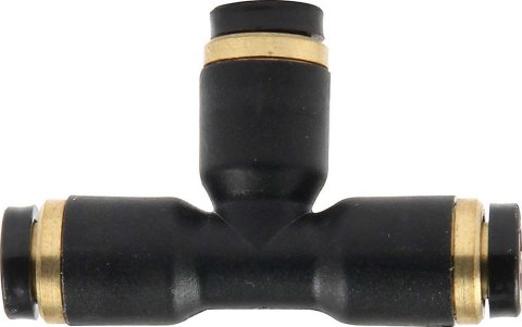 Allstar Performance Brake Fittings ALL48022 Fitting, Tee, Plastic, Black, Push to Connect, Each