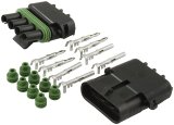 Allstar Performance Weatherpack Connectors ALL76268 Weather Pack Connector, Flat, 4-Pin, Black, Male/Female, Each thumbnail 2