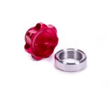 Allstar Performance Fill Plug Kits ALL36168 Kit, 1 1/2 in. -12, Billet Aluminum Cap, Weld-On, Red Anodized, 1.500 in. Diameter Cap, Kit thumbnail 1