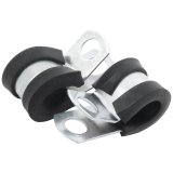 Allstar Performance Aluminum Line Clamps ALL18301-50 Hose Mounting Clamps, Cushioned, Aluminum, Natural, One 1/4 in. Diameter Hole, Set of 50 thumbnail 2