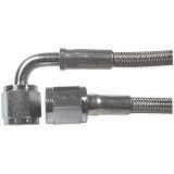 Allstar Performance Braided Steel Lines ALL46312-40 Brake Lines, Stainless Steel, -4 AN, Straight, 90 Degree, Female Threads, 40.00 in. Length, Each thumbnail 2