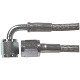 Allstar Performance Braided Steel Lines ALL46312-15 Brake Lines, Stainless Steel, -4 AN, Straight, 90 Degree, Female Threads, 15.00 in. Length, Each thumbnail 2