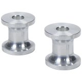 Allstar Performance Hourglass Spacers ALL18814 Spacers, Spacers, Aluminum, Natural, 5/16 in. I.D. X 1 in. O.D. X 1 in., Pair thumbnail 1