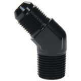 Allstar Performance AN to NPT Adapter Fittings ALL49544 Fitting, Adapter, NPT, 45 Degree, Aluminum, Black Anodized, -8 AN, Male 1/2 in. NPT, Each thumbnail 1