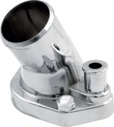 Allstar Performance Small Block Ford Chrome Plated Water Necks ALL30174 Neck, Cast Aluminum, Plated, O-Ring, 45 Degree, Ford, Block, Each thumbnail 1