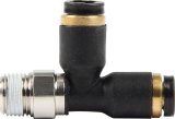 Allstar Performance Brake Fittings ALL48023 Fitting, Tee, Plastic, Black, 1/8 in. Male, Push to Connect, Each thumbnail 1