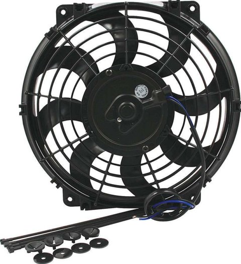 11 Inch 925 CFM Allstar Performance Curved Blade Electric Fan ALL30072 Fan, Single, in. Diameter, Reversible, cfm, Black, Plastic, Kit