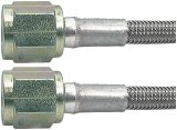 Allstar Performance Braided Steel Lines ALL46310-15 Brake Lines, Stainless Steel, -4 AN, Straight, Female Threads, 15.00 in. Length, Each thumbnail 1