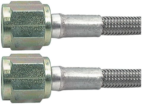 Allstar Performance Braided Steel Lines ALL46310-15 Brake Lines, Stainless Steel, -4 AN, Straight, Female Threads, 15.00 in. Length, Each