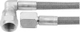 Allstar Performance Braided Steel Lines ALL46402-20 Brake Lines, Stainless Steel, - 4 AN, Straight, 90 Degree, Female Threads, 20.00 in. Length, Each thumbnail 1