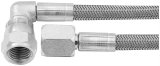 Allstar Performance Braided Steel Lines ALL46402-26 Brake Lines, Stainless Steel, - 4 AN, Straight, 90 Degree, Female Threads, 26.00 in. Length, Each thumbnail 1