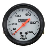 Allstar Performance Gauges ALL80095 Gauge, Allstar, Oil Pressure, 0-100 psi, 2 5/8 in. Diameter, Analog, Full Sweep, Illuminated, Mechanical, White Face, Black Bezel, Each thumbnail 2