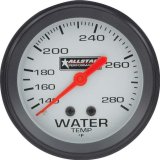 Allstar Performance Gauges ALL80096 Gauge, Allstar, Water Temperature, 140-280 Degrees F, 2 5/8 in. Diameter, Analog, Full Sweep, Illuminated, Mechanical, White Face, Black Bezel, Each thumbnail 1
