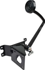 Allstar Performance Universal Brake Pedal Assemblies ALL41015 Assembly, Side Mount, Steel, Black, Round Pedal, Black Rubber Pad, Each thumbnail 1
