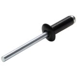 Allstar Performance Small Head Rivets ALL18003 Rivets, Black, Steel, Aluminum, Size 3/16 in., Diameter 3/8 in., Grip Range 0.250-0.375 in., Set of 250. thumbnail 1