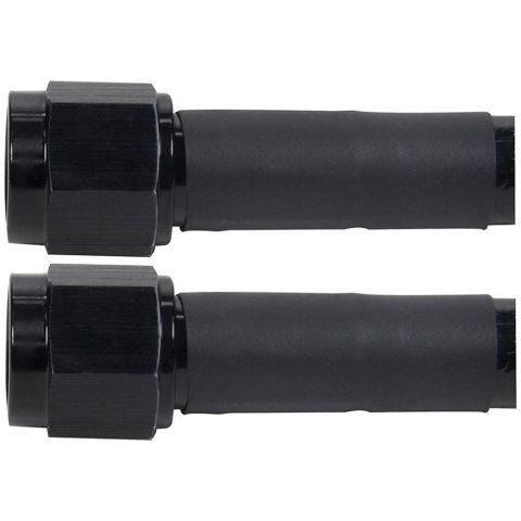 Allstar Performance Coated Stainless Steel Lines ALL48465-24 AN Hose Hose Assemblies, -6 AN Size, Braided Steel, Straight Female Threads Ends, Black Aluminum Fittings, 24 in. Hose Length, Each
