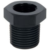 Allstar Performance NPT Reducer Fittings ALL49774 Fitting, Reducer, Aluminum, Black Anodized, Straight, 1/2 in. NPT, Male Threads, 1/4 in. NPT, Female Threads, Each thumbnail 1