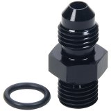 Allstar Performance Adapter Fittings ALL49831 and Adapters, Straight, Aluminum, Black Anodized, -4 AN Male AN, -4 AN O-ring Male AN O-ring, Each thumbnail 1