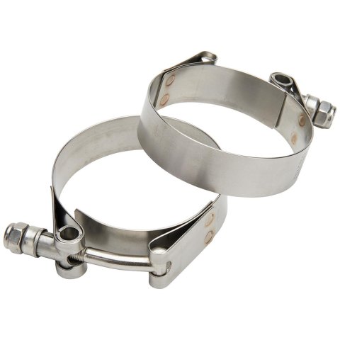 Allstar Performance T-Bolt Band Clamps ALL18350 Hose Clamps, Clamps, Stainless Steel, Natural, 2.375 in. to 2.750 in., Pair